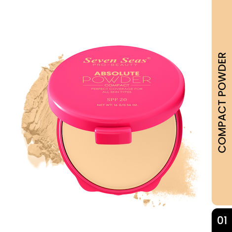 Buy Seven Seas Absolute Compact Powder - (Shade-01, 16 gm) | Weightless Texture | Comfortable Wear | Compact Powder for Women | SPF-20-Purplle