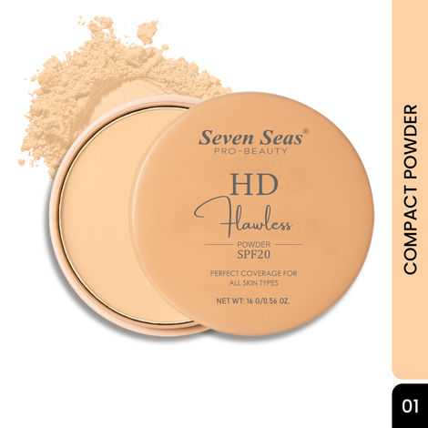 Buy Seven Seas HD Flawless Compact Powder - (Shade-01, 16 gm) | Perfect Coverage | Soft Texture | Compact Powder for Women | SPF-20-Purplle