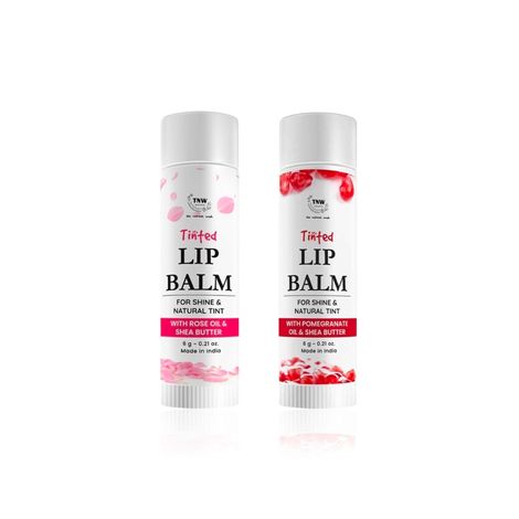 Buy TNW - The Natural Wash Pomegranate Tinted Lip Balm & Rose Tinted Lip Balm 6 gm each | Combo of 2-Purplle