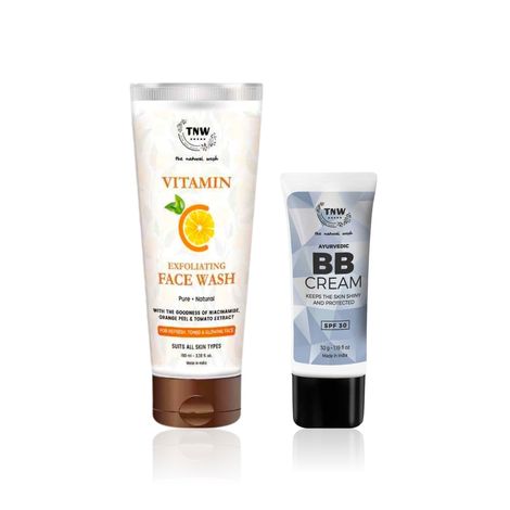 Buy TNW - The Natural Wash BB Cream 30 gm & Vitamin C Exfoliating Face Wash 100 ml | Combo of 2-Purplle
