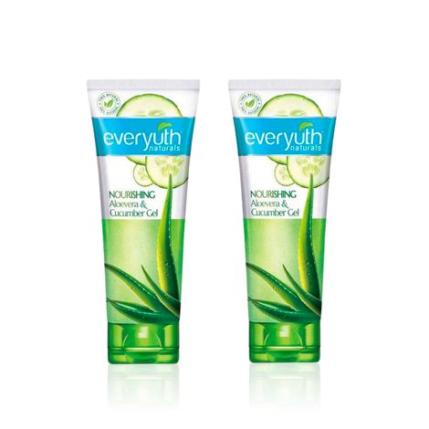 Buy Everyuth Naturals Nourishing Aloe Vera & Cucumber Gel Pack of 2 | Soothing & Hydrating Skin Care | Enriched with Aloe Vera & Cucumber for Fresh, Soft & Glowing Skin | Skincare Duo (150 gm x 2)-Purplle
