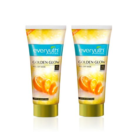 Buy Everyuth Naturals Golden Glow Peel-Off Mask with 24K Gold Pack of 2 | Enriched with 24K Gold for Instant Radiance & Brightening | Removes Dullness & Impurities for Luminous Glow | Skincare Duo (100 gm x 2)-Purplle