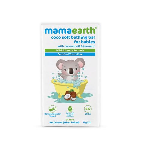 Buy Mamaearth Coco Soft Bathing Bar for Babies, pH 5.5, With Coconut Oil & Turmeric - Pack of 2 (75 g)-Purplle