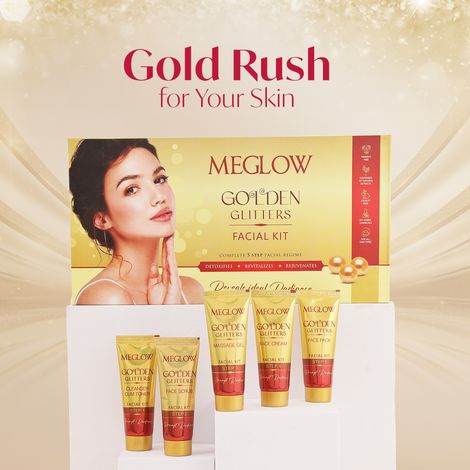 Buy Meglow Golden Glitters Facial Kit 105 gm-Purplle