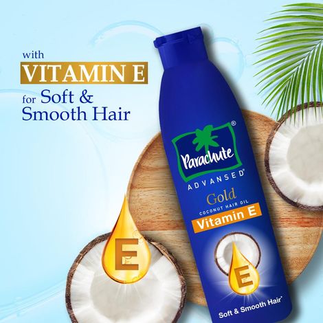Buy Parachute Advansed Gold Vitamin E Coconut Hair Oil| Long & Soft Hair | For All Hair Type| No Paraben & Silicones| 300 ml-Purplle