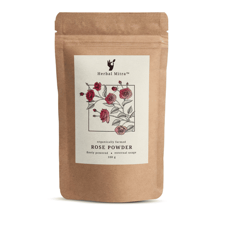 Buy Herbal Mitra Rose Face Mask 100 gm |Mask for Open Pores, Pimples, Acne & Skin Tightening with Rose Petal Powder, Natural Face Pack-Purplle