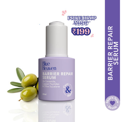 Buy Blue Heaven Barrier Repair Face Serum for Women Infused with 2% Ceramide, 0.5% Copper Peptides | Strengthens Skin's Natural Barrier | Reduces Fines Lines & Wrinkles | Reduces Inflammation 20 ml-Purplle