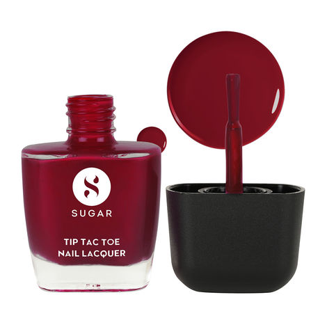 Buy SUGAR Cosmetics Tip Tac Toe Nail Lacquer Classic | Long-lasting, 100% Chip-resistant & Glossy Finish | 10ml - 29 Grand Garnet - 9ml-Purplle