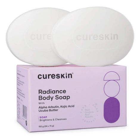Buy Cureskin Radiance Body Soap | For Pigmentation & Sun Damage with Alpha Arbutin, Kojic Acid and Ucuba Butter | Soap Tan Removal,( 75 gm *2) 150 gm (Pack of 2)-Purplle