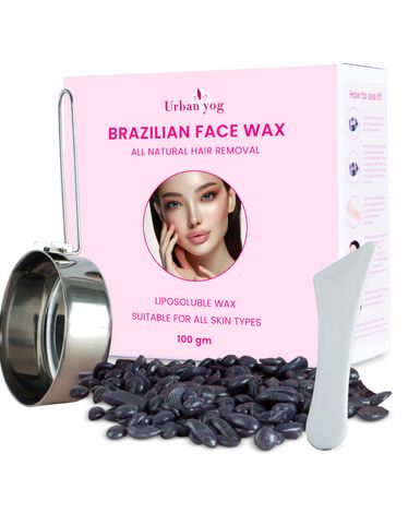 Buy UrbanYog Brazilian Beans Wax, Face Wax/Katori Wax for Women (100 gm) | Indiaa€™s 1st Liposoluble Stripless Wax | Pan with Handle & Spatula | Natural Ingredients | For Upper Lips, Chin, Cheeks & Hairline-Purplle