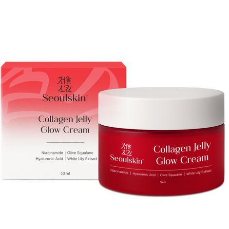 Buy SeoulSkin Collagen Jelly Glow Cream | Red Jelly Face Cream for Glowing Skin | Niacinamide + Hyaluronic Acid + White Lily Extract | Deep Hydration, Youthful Bounce & Radiance | 50 ml-Purplle
