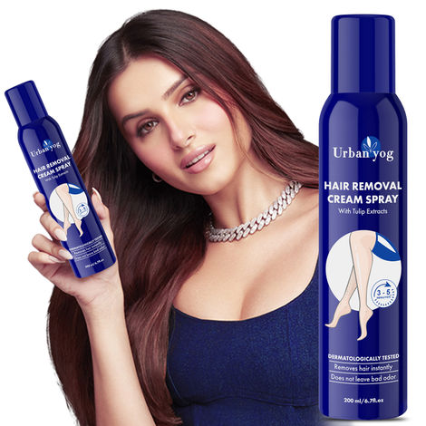 Buy UrbanYog Hair Removal Cream Spray for Women | Painless Body Hair Removal Spray for legs, hands, underarm & back (200 ml, Tulip (Blue))-Purplle