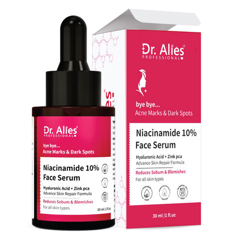 Buy Dr.Alies Professional 10% Niacinamide Serum for Face | Oil Control & Anti-Acne Treatment with Hyaluronic Acid & Zinc PCA | Reduces Blemishes, Pores & Breakouts | All Skin Types | Men & Women - 30 ml-Purplle
