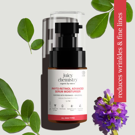 Buy Juicy Chemistry 100% Certified Organic Phyto-Retinol Advanced Serum Moisturiser, 30 gm | Anti-Ageing & Skin Renewal Cream with Bakuchiol | Reduces Wrinkles & Fine Lines | Strengthens Skin Barrier | Cruelty Free & Vegan-Purplle