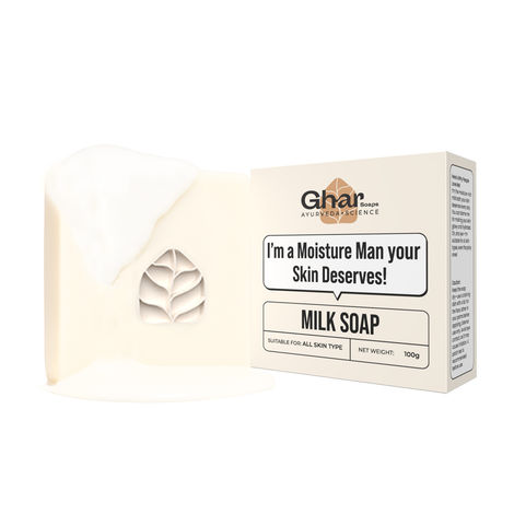 Buy Ghar Soaps Milk Soap for Glowing & Moisturized Skin – Enriched with Milk & Milk Powder – Creamy Lather for Soft, Smooth Texture – Suitable for All Skin Types (100 gm)-Purplle
