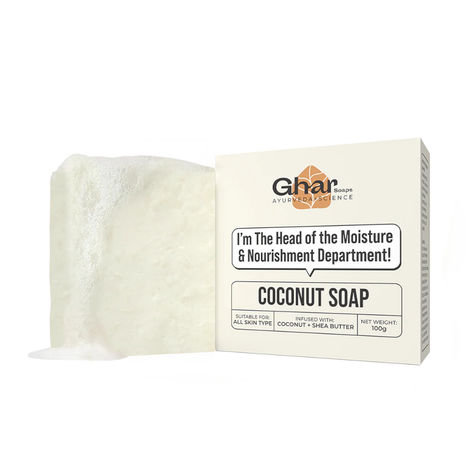 Buy Ghar Soap Coconut Soap with Shea Butter| All Skin Types| Moisturising and Nourishing |100 gm-Purplle