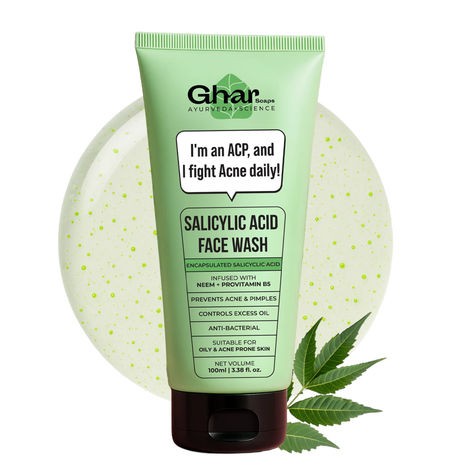 Buy Ghar Soaps Anti Acne Face Wash | With Salicylic Acid, Neem & Niacinamide | Fights Pimples, Clears Acne & Brightens Skin | Pack 1 (100 ml)-Purplle