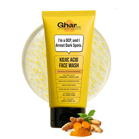 Buy Ghar Soaps Kojic Acid & Turmeric Face Wash | With Niacinamide | Fades Dark Spots, Brightens Skin & Boosts Natural Glow | (Pack of 1) (100 ml)-Purplle