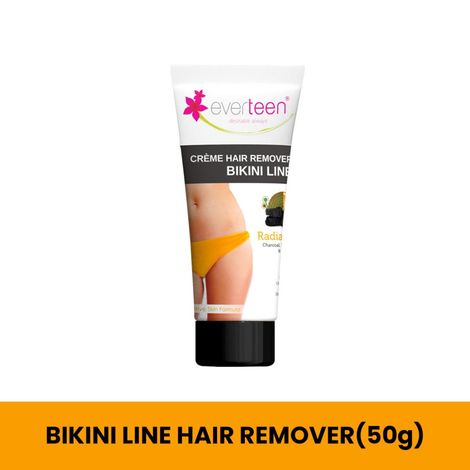 Buy everteen RADIANCE Hair Removal Cream with Charcoal, Kojic Acid and Vitamin C for Bikini Line & Underarms in Women and Girls | No Harsh Smell, Skin Darkening or Rashes | 1 Pack 50 gm with Spatula and Coin Tissues-Purplle