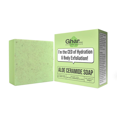 Buy Ghar Soaps Aloe Ceramide Soap Bar | Hydrating & Exfoliating with Aloe Vera, Oats & Natural Ceramides | Toxin-Free, Gentle Glow for All Skin Types – 100 gm-Purplle