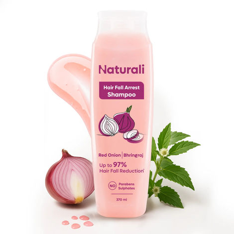 Buy Naturali Hairfall Arrest Shampoo with Red Onion & Bhringraj | Controls Hairfall | Paraben and Sulphate Free Shampoo | Hairfall Shampoo for Men & Women | 370 ml-Purplle