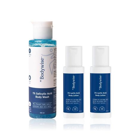 Buy Be Bodywise Skin & Body Acne Mini Kit - 5% Lactic Acid Body Lotion (2 x 30 ml) + 1% Salicylic Acid Body Wash (100 ml) Combo of 2-Purplle