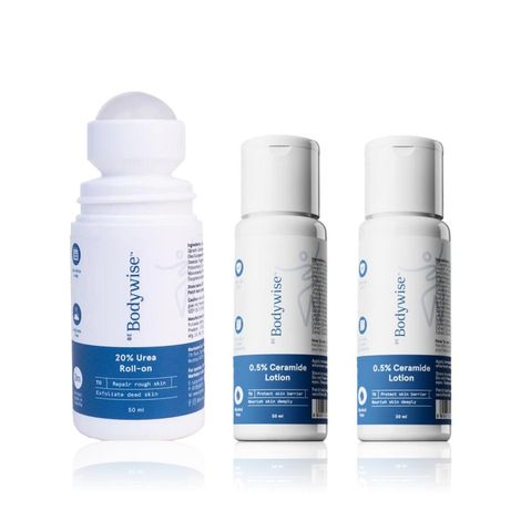 Buy Be Bodywise Winter Cracked Heel & Dry Skin Repair Kit - 0.5% Ceramide Body Lotion (2 x 30 ml) + 20% Urea Foot Roll On (50 ml) Combo of 2-Purplle