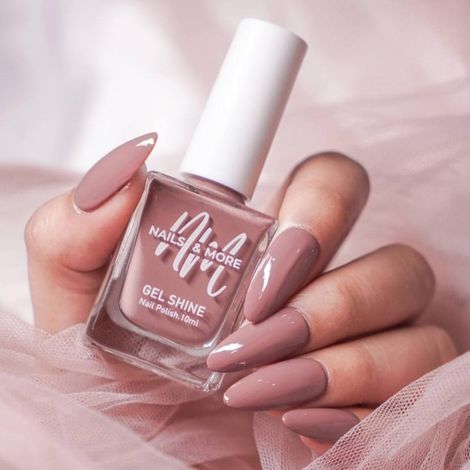 Buy Nails&More Argan Oil Infused Gel Shine Nail Polish | Long-lasting & Quick-dry Formula |High Shine Nail Enamel for Women |44 Rosy Brown, 10 ml-Purplle