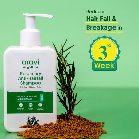 Buy Aravi Organic Rosemary Anti-Hairfall Shampoo | Hair Growth & Hairfall Control | Up to 94% Stronger Hair | Sulfate-Free | Suitable for Men & Women | For All Hair Types – 200 ml-Purplle