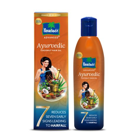 Buy Parachute Advansed Ayurvedic Coconut Hair Oil with Neem, Amla, Bhringraj & 22 Natural Herbs | Reduces Dandruff, Thinning & prevents Hair fall | 300ml-Purplle