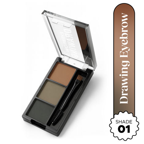 Buy Hilary Rhoda Drawing Eyebrow Palette | Highly Blendable & Superfine Particles | 3 Natural Shades & Comes with a Spoolie | Long Lasting & Waterproof - 7.2 gm (Shade - 01)-Purplle