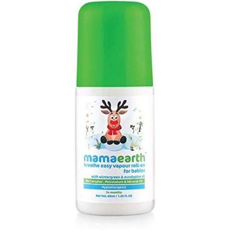 Buy Mamaearth Natural Breathe Easy Vapour Roll-On For Cold & Nasal Congestion, With Wintergreen & Eucalyptus Oil-Purplle
