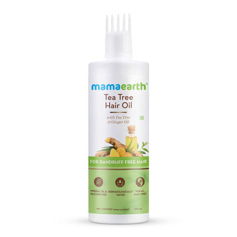 Buy Mamaearth Tea Tree Hair Oil with Tea Tree Oil & Ginger for Dandruff Free Hair a€“ 250 ml-Purplle