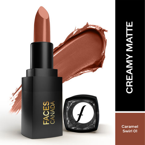 Buy FACES CANADA Comfy Matte Wow Bullet Lipstick - Caramel Swirl, 4.2 gm | Smooth Matte Finish | Highly Pigmented | Long Lasting | Super Hydrating | Glides Effortlessly | One Swipe Application | Non Drying | No Cracking-Purplle