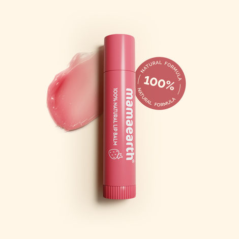 Mamaearth Nourishing Tinted 100% Natural Lip Balm with Vitamin E and  Strawberry - 4 g