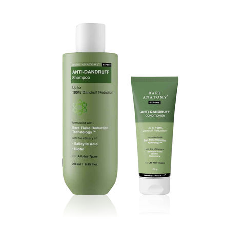 Buy Bare Anatomy Anti-Dandruff Duo (Salicylic Acid & Biotin Shampoo & Conditioner) - (250 ml + 175 ml) - Combo of 2-Purplle
