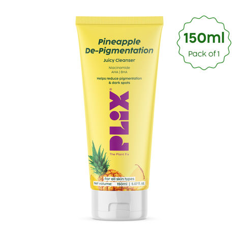 Buy PLIX Pineapple Juicy Facewash For Depigmentation | Gently Cleanses | For Skin Brightening & Even Toned Complexion | Dermatologically Tested | Free Of Sulphates, Parabens & Silicones | 150 ml-Purplle