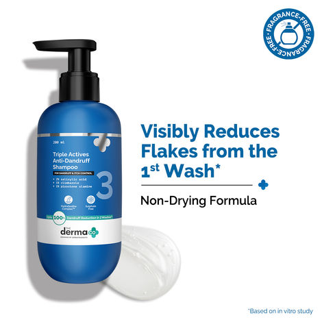 Buy The Derma Co. Triple Actives Anti-Dandruff Shampoo | 200 ml-Purplle