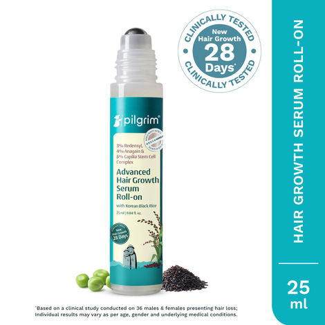 Buy Pilgrim 3% Redensyl, 4% Anagain & 5% Capilia Stem Cell Complex Advanced Hair Growth Serum Roll-On - 25 ml-Purplle