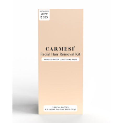 Buy Carmesi Facial Hair Removal Kit - 3 Facial Razors and 1 Facial Shaving Balm Pack of 4-Purplle