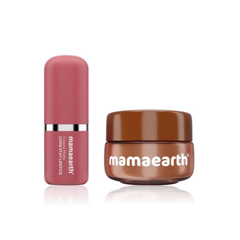 Buy Mamaearth Lip Care Combo of 2(Mamaearth Creamy Matte Long Stay Lipstick | Murumuru Butter & Vitamin E | Rose Nude 4.2 gm + Mamaearth Cocoa Moisture Therapy Lip Balm for Dry & Chapped Lips 15 gm)-Purplle