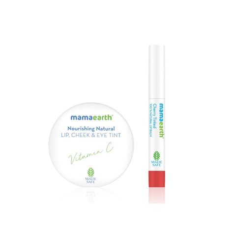 Buy Mamaearth Lip & Tint Duo (Cherry Tinted 100% Natural Lip Balm 2 gm + Nourishing Natural Lip Cheek & Eye Tint Vitamin C & Rose – Rose Pink 4 gm) Combo of 2-Purplle