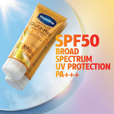 glutathione in sunscreen Vaseline Gluta Hya - Antioxidant SPF 50 PA+++ Sunscreen