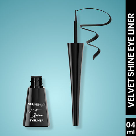Buy SPRING H2O FRANCE Velvet Shine Eyeliner Last Upto 24 Hrs, Intense Black Smudgeproof & Waterproof (4 ml)-Purplle