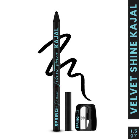 Buy SPRING H2O FRANCE Velvet Shine Kajal Intense Black | With Avacado Oil and Vitamin E | Longlasting Waterproof and Sumdgeproof - 1.5 gm-Purplle