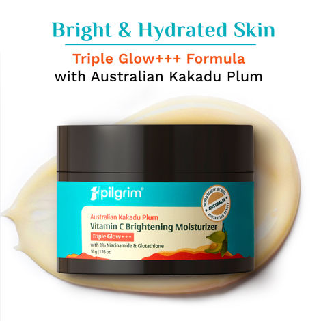Buy Pilgrim Australian Kakadu Plum Vitamin C Face Moisturizer with Niacinamide for Glowing Skin | Triple Glow Brightening Cream | Hydrating Gel for Dark Spots & Pigmentation Removal | For All Skin - 50 gm-Purplle