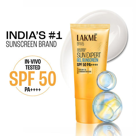 Buy Lakme Sunscreen Gel SPF 50 PA+++Niacinamide, Water-Light, For Normal to Oily Skin,No White Cast 50 gm-Purplle