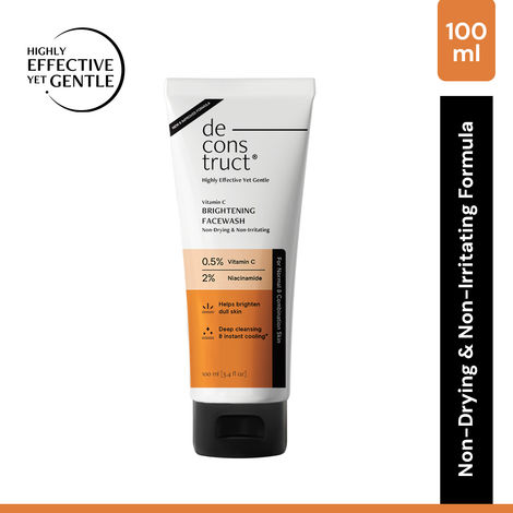 Buy Deconstruct Brightening Face Wash with Vitamin C+Niacinamide For Glowing Skin,Non-Irritating Formula - 100 gm-Purplle