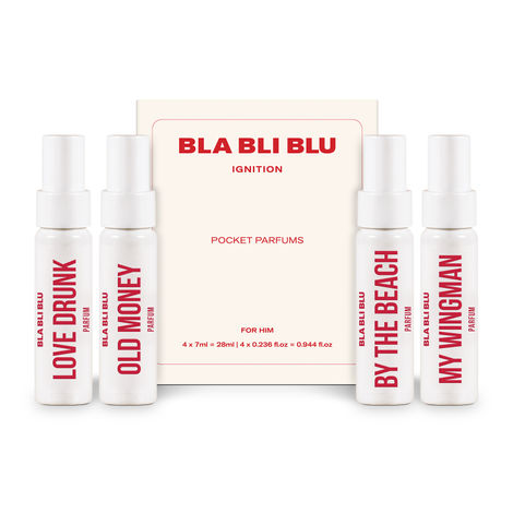 Buy Blabliblu IGNITION Pocket Parfum Trial Set for Men|4 x 7 ml|Woody & Spicy Notes|Long Lasting Perfume - Combo of 4-Purplle
