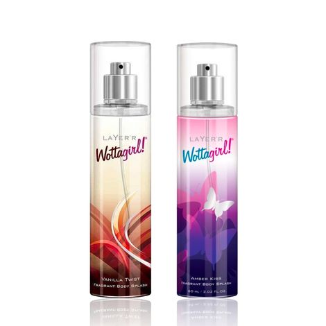Buy Layerr Wottagirl ! Perfume for Women - VANILLA TWIST 135 ml + AMBER KISS 135 ml (Combo of 2)-Purplle